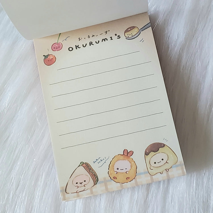 Food With Faces Okurumi's Crux Mini Memo Pad Stationery Collectible Gifts