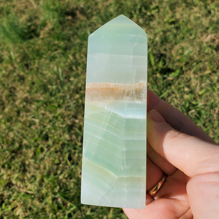 Pistachio Calcite Obelisk Tower Crystals Minerals Stones Natural Collectible