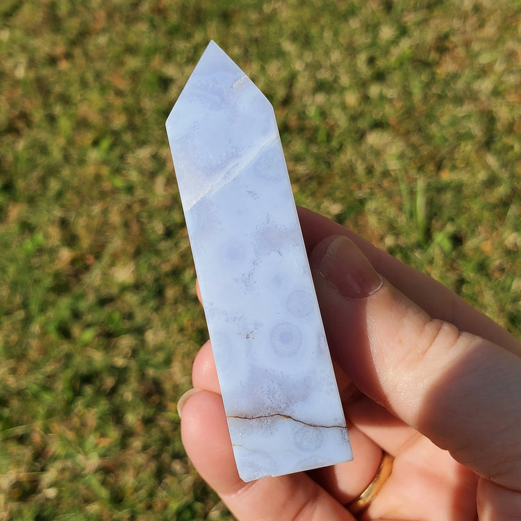 Blue Lace Agate Tower Crystals Minerals Stones Collectible