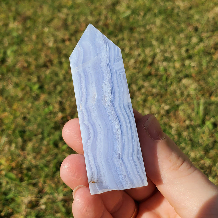 Blue Lace Agate Tower Crystals Minerals Stones Collectible