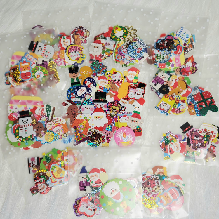 Retro Christmas Rare Kawaii sticker flake 25 Lot Sack Kamio Mind Wave Crux Vintage Hard to Find