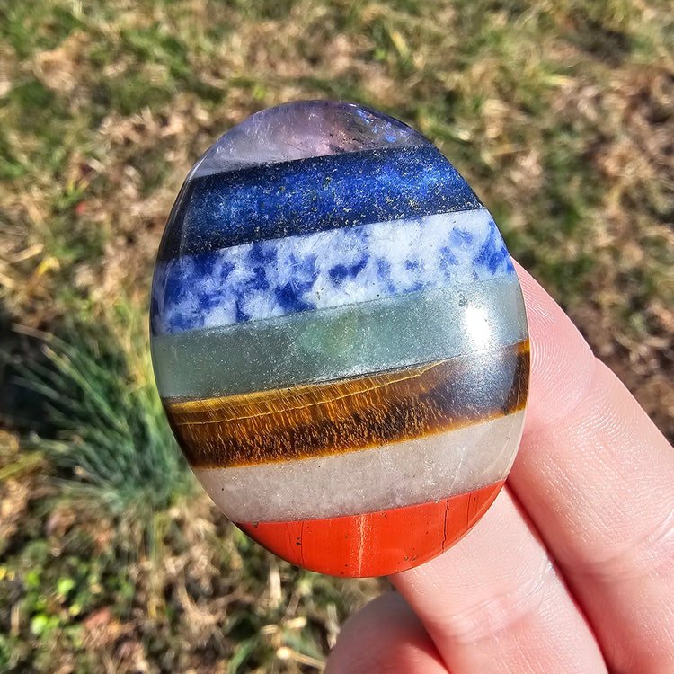 Chakra Worry Pocket Thumb Stone Crystals Stones Gifts Relax Anxiety