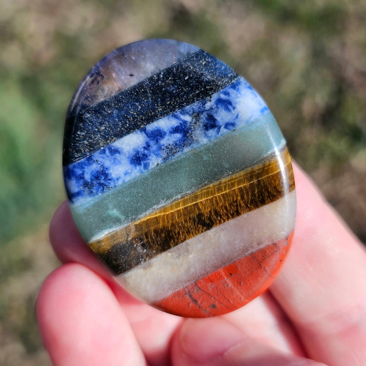 Chakra Worry Pocket Thumb Stone Crystals Stones Gifts Relax Anxiety