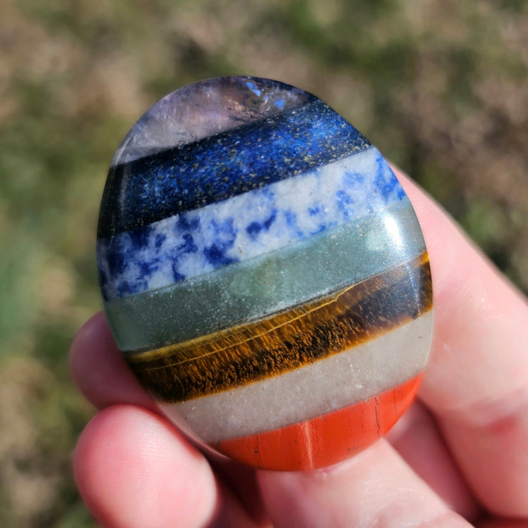 Chakra Worry Pocket Thumb Stone Crystals Stones Gifts Relax Anxiety