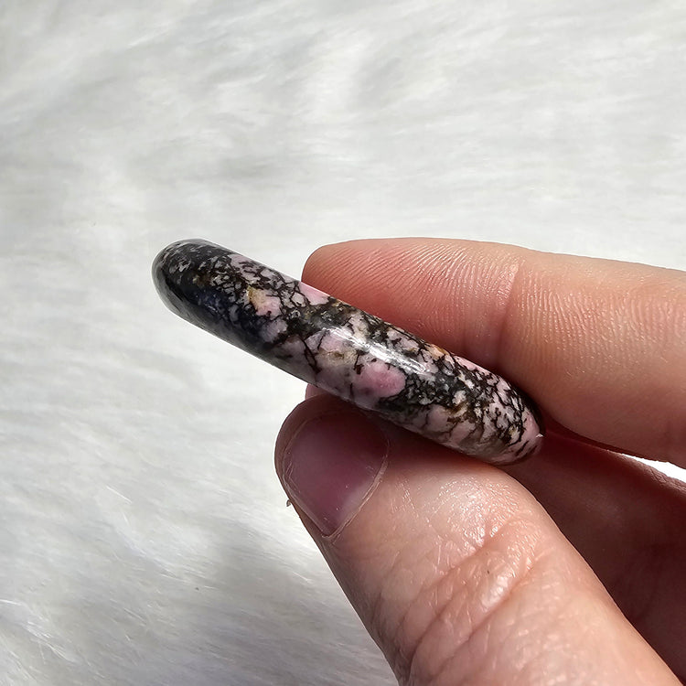 Rhodonite Beautiful Worry Pocket Stone Crystals Mineral BONUS Info Card Gifts