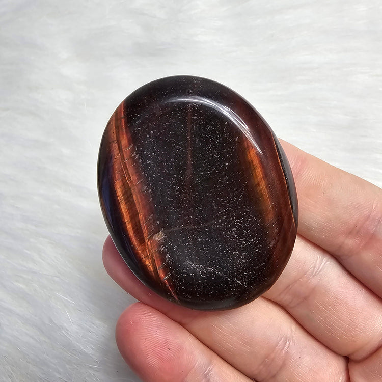 Red Tiger's Eye Worry Pocket Stone Crystals BONUS INFO CARD Gifts