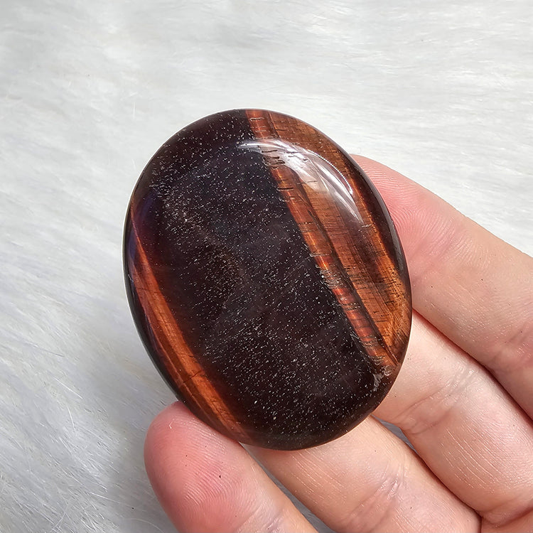 Red Tiger's Eye Worry Pocket Stone Crystals BONUS INFO CARD Gifts