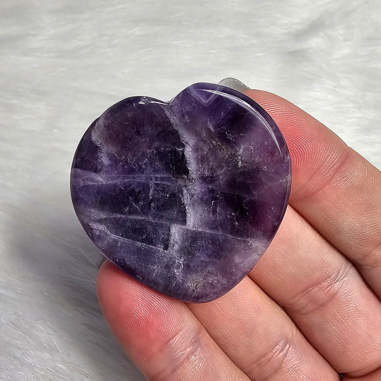 Dream Amethyst Chevron Worry Pocket Stone BONUS Info Card Gifts