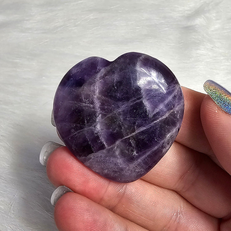 Dream Amethyst Chevron Worry Pocket Stone BONUS Info Card Gifts