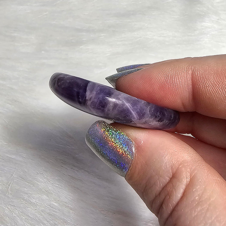 Dream Amethyst Chevron Worry Pocket Stone BONUS Info Card Gifts