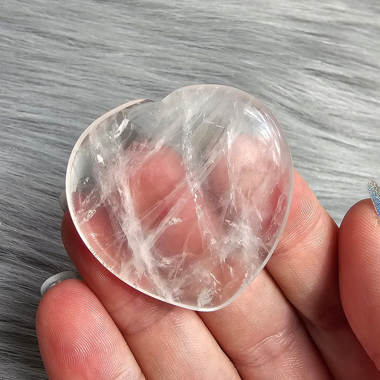 Clear Quartz Worry Pocket Stone Crystal BONUS Info Card Gifts