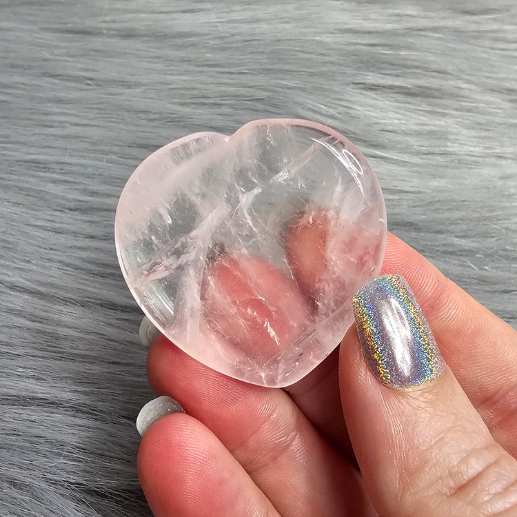 Rose Quartz Worry Pocket Stone Crystals BONUS INFO Card Gifts