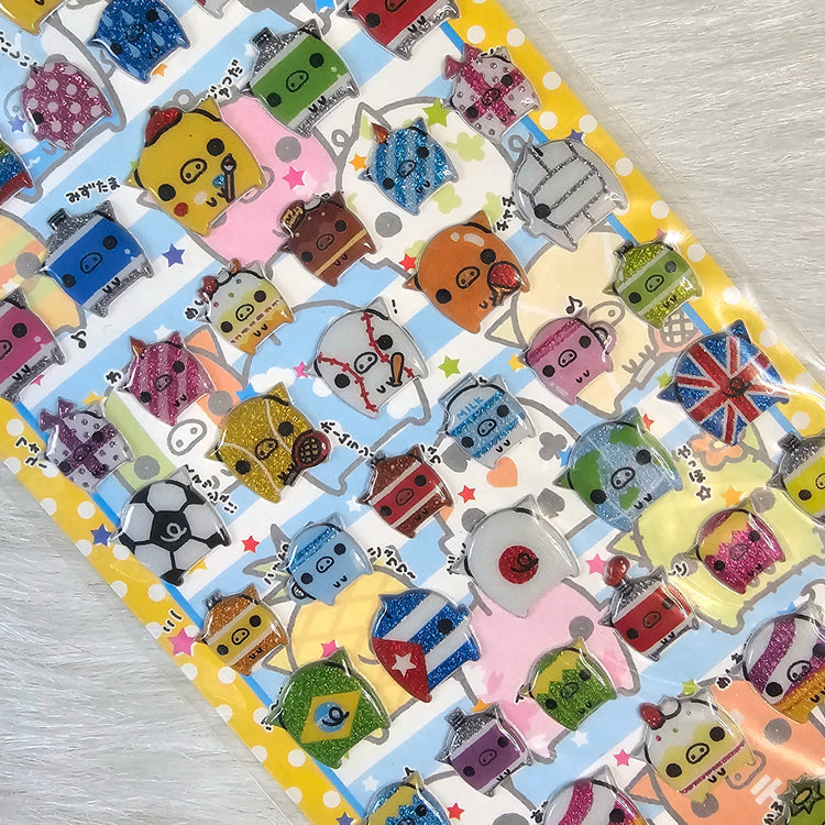 World Pigs Stickers Sticker Sheet Kawaii Japan Collectible Cute Gifts
