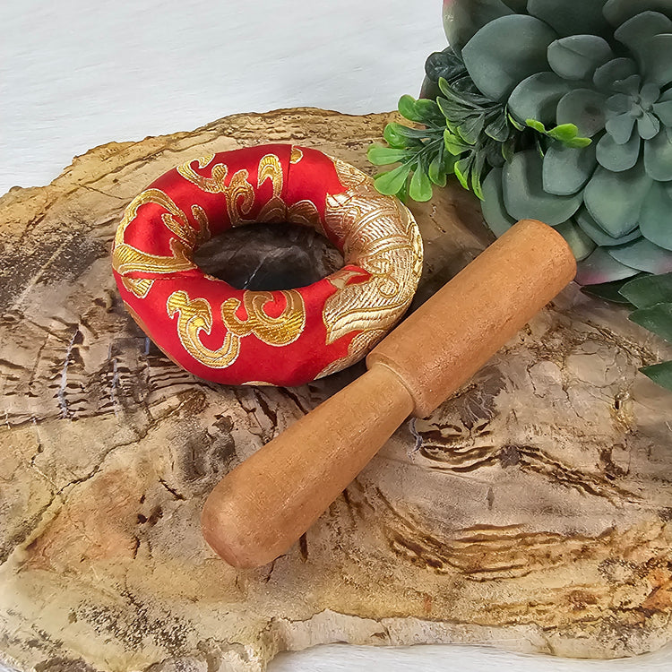 Chakra Tibetan Song Bowl Pillow & Striker Red Meditiation Reiki Cleansing Healing Spiritual