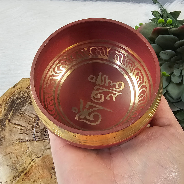 Chakra Tibetan Song Bowl Pillow & Striker Red Meditiation Reiki Cleansing Healing Spiritual