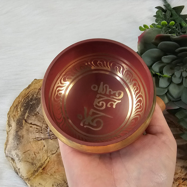 Chakra Tibetan Song Bowl Pillow & Striker Red Meditiation Reiki Cleansing Healing Spiritual
