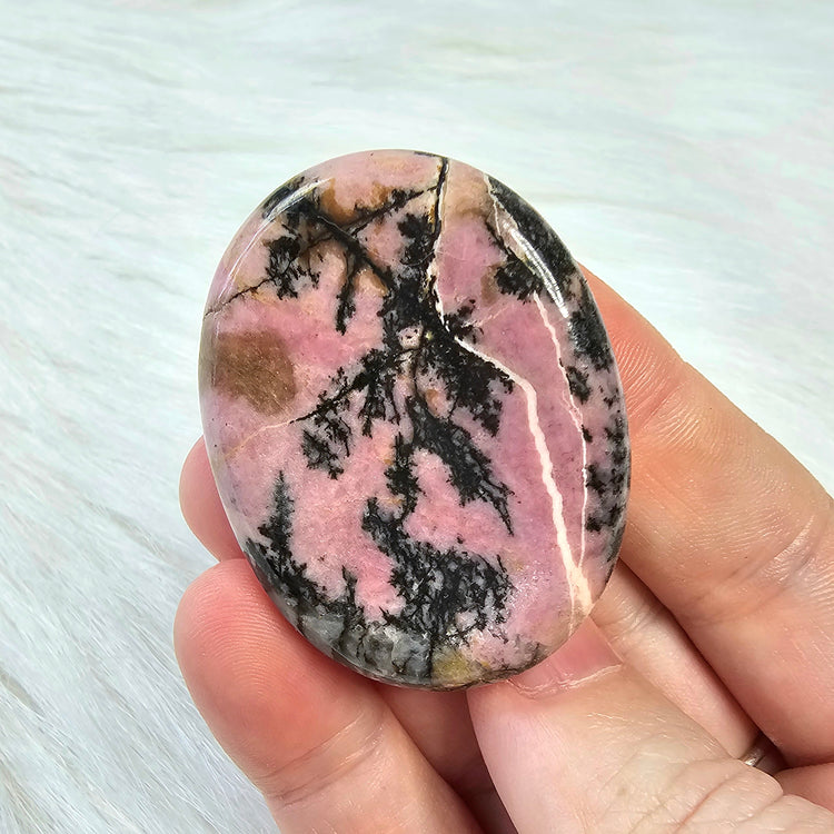 Rhodonite Beautiful Worry Pocket Stone Crystals Mineral BONUS Info Card Gifts