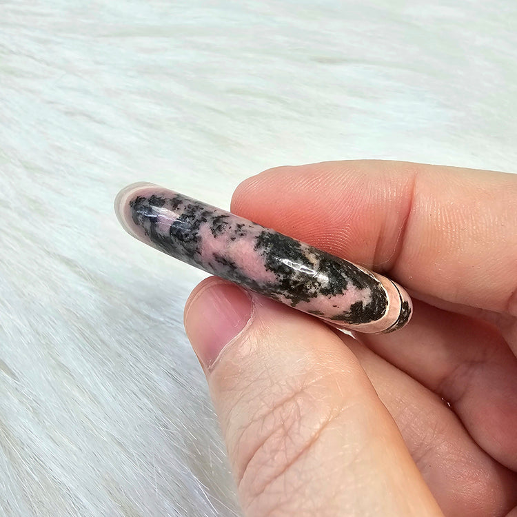 Rhodonite Beautiful Worry Pocket Stone Crystals Mineral BONUS Info Card Gifts