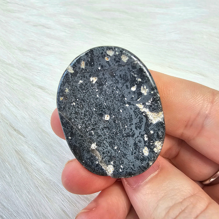 Hematite Stone Worry Pocket Stone Crystals Stones BONUS INFO CARD Gifts