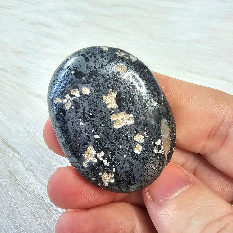 Hematite Stone Worry Pocket Stone Crystals Stones BONUS INFO CARD Gifts