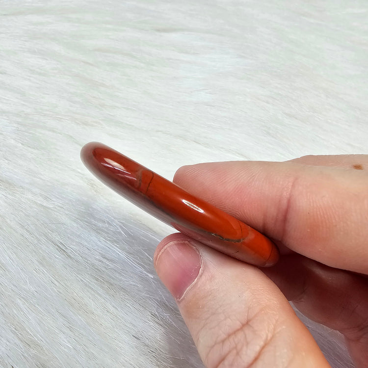 Red Jasper Natural Worry Stone Handcrafted Thumb Pocket Stone Anxiety Relief Comfort Gifts BONUS Info Card