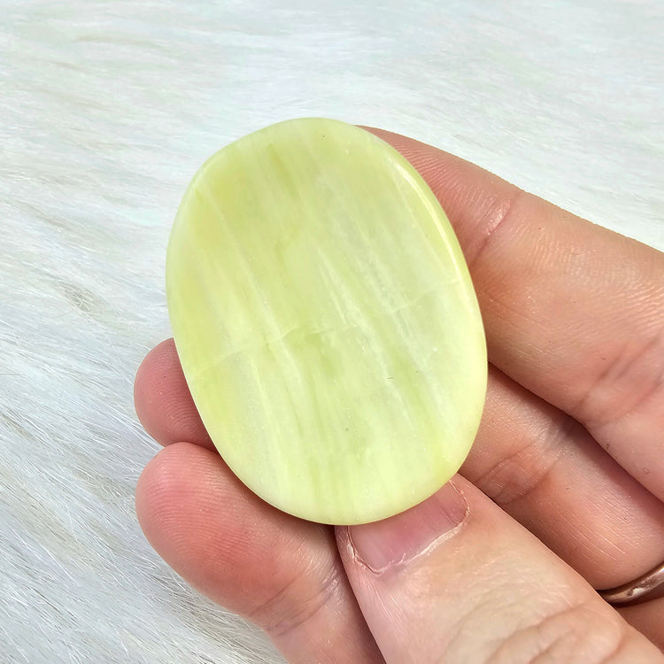 Serpentine Natural Worry Stone Handcrafted Thumb Pocket Stone Anxiety Relief Comfort Gifts BONUS Info Card
