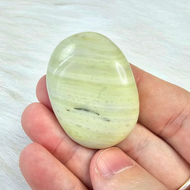 Serpentine Natural Worry Stone Handcrafted Thumb Pocket Stone Anxiety Relief Comfort Gifts BONUS Info Card