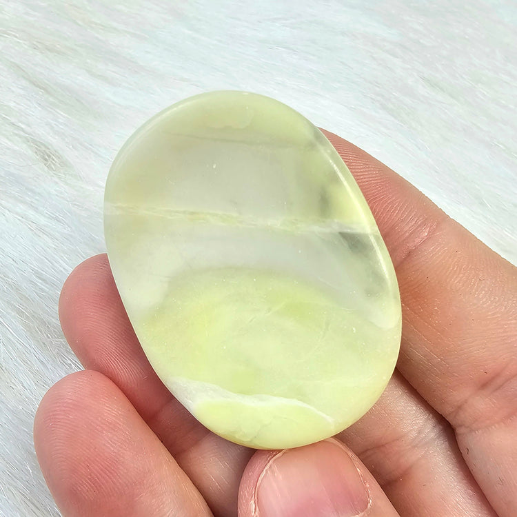 Serpentine Natural Worry Stone Handcrafted Thumb Pocket Stone Anxiety Relief Comfort Gifts BONUS Info Card