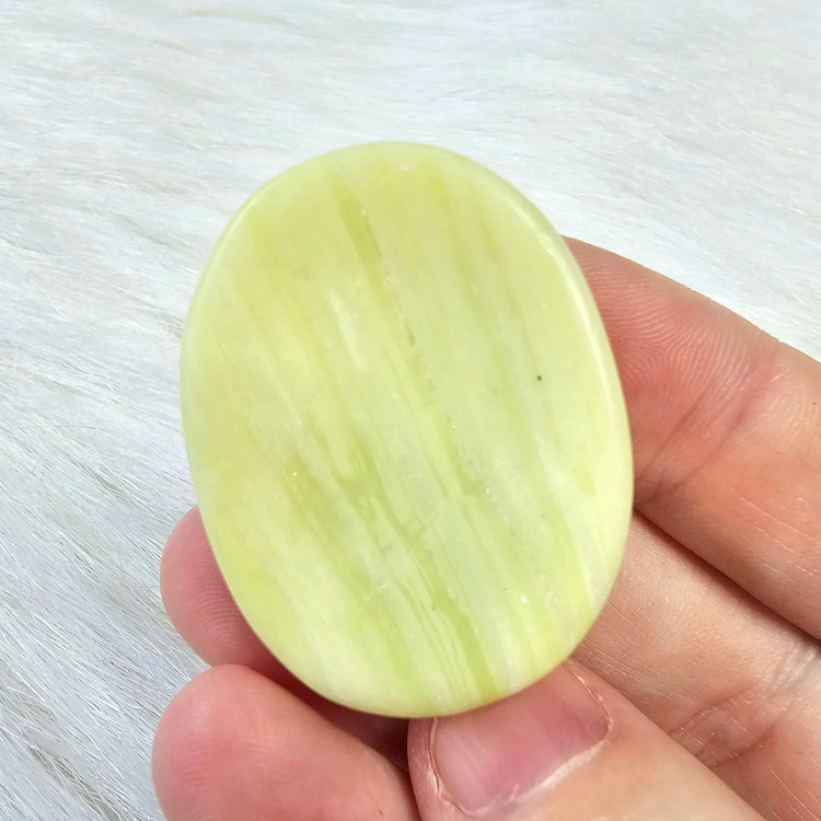 Serpentine Natural Worry Stone Handcrafted Thumb Pocket Stone Anxiety Relief Comfort Gifts BONUS Info Card