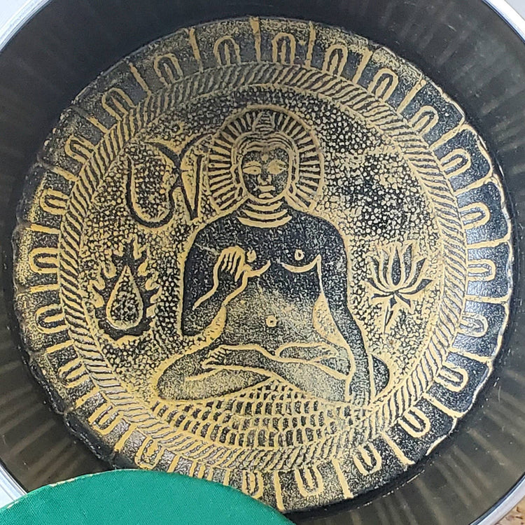 Chakra Tibetan Song Bowl Black with Pillow & Striker Meditiation Music Yoga Reiki Cleansing Natural Healing Gifts Metaphysical Spiritual