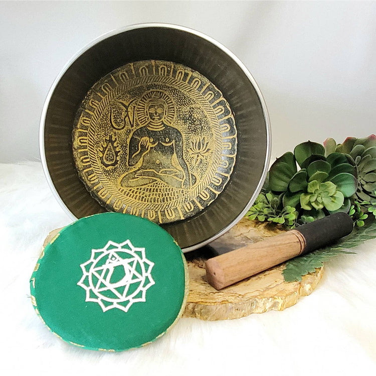 Chakra Tibetan Song Bowl Black with Pillow & Striker Meditiation Music Yoga Reiki Cleansing Natural Healing Gifts Metaphysical Spiritual