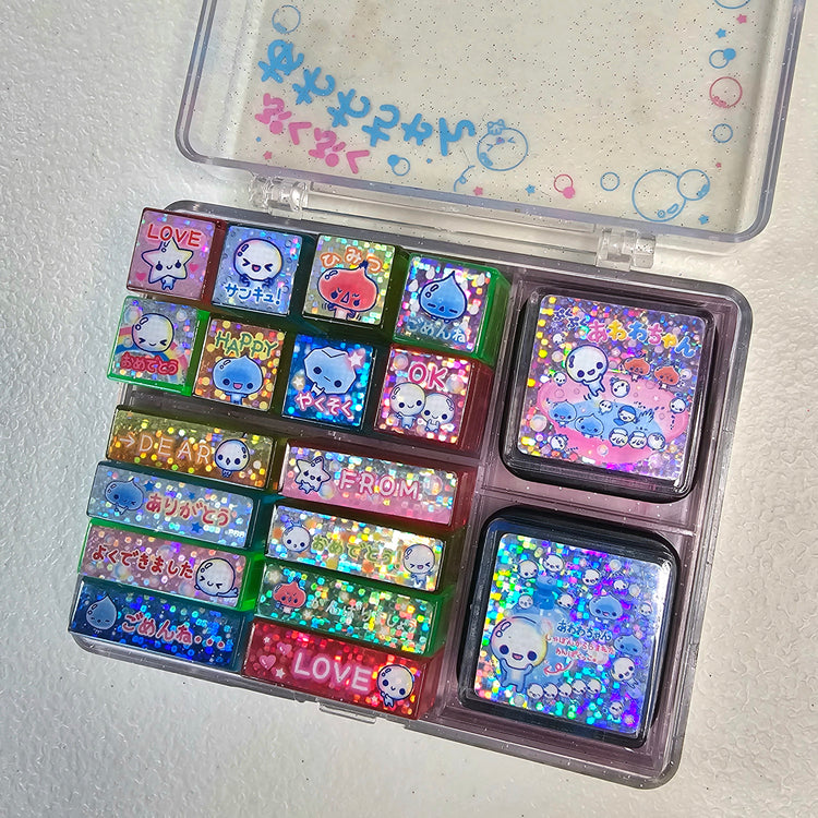 Awawa chan Kawaii Stamp set stampers Japan Retro Collectible Gifts Planner Used