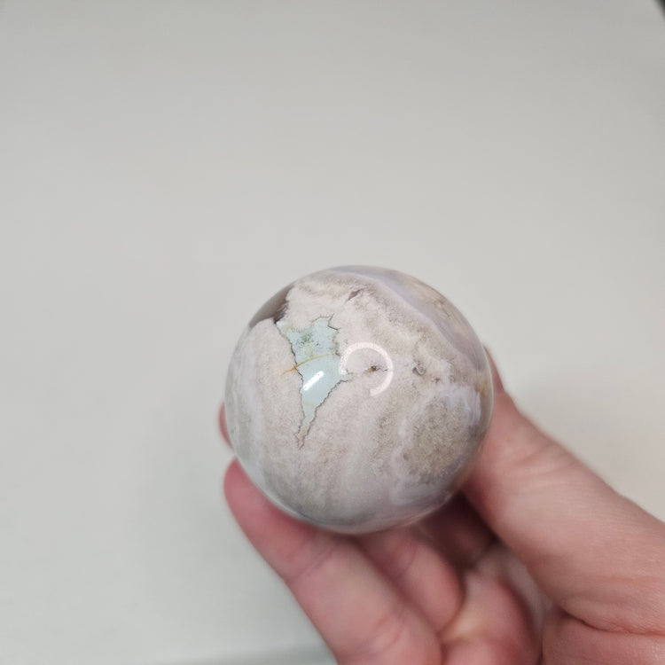 Green Flower Agate Sphere High Quality Collectible