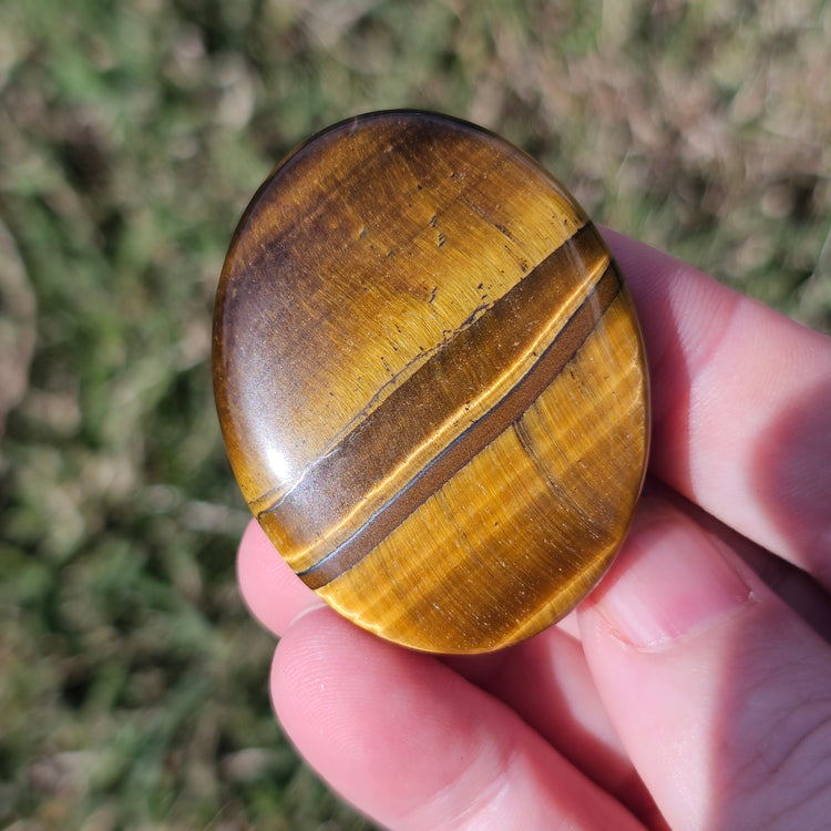 Tiger's Eye Worry Pocket Stone BONUS Info Card Gifts
