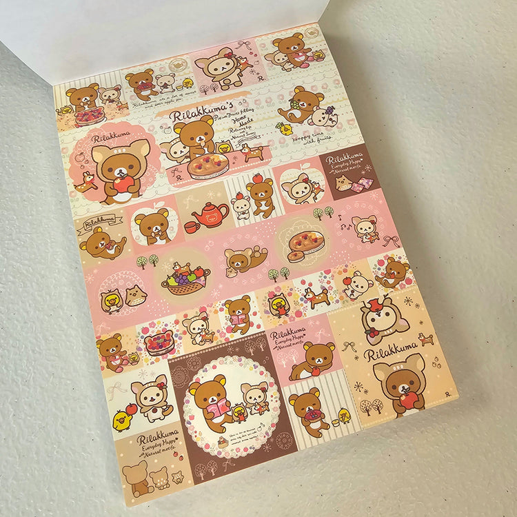 Rilakkuma Large Memo Pad Sticker Page Kawaii Stationery Notepad Collectible Used