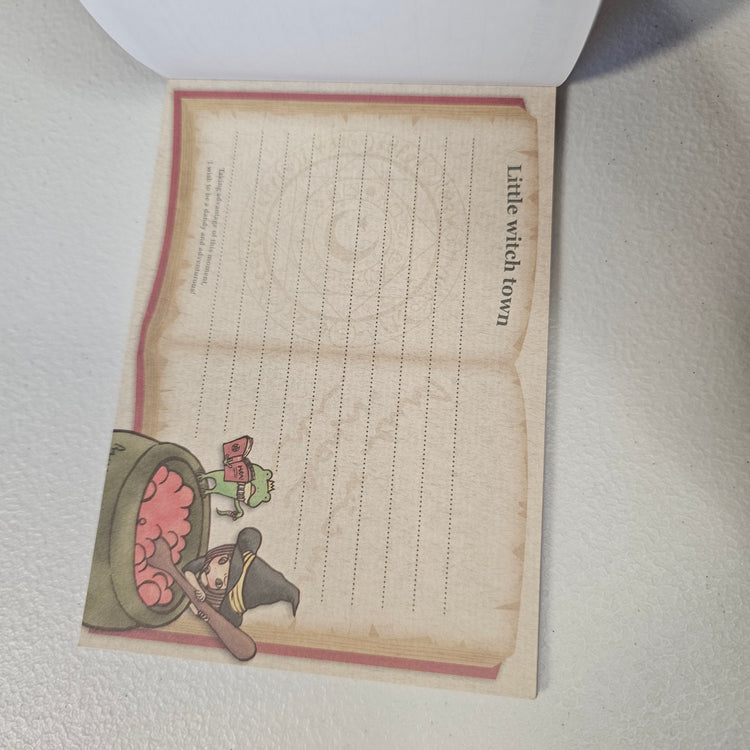 Little Witch Town Large Memo Pad Kawaii Stationery Notepad Used