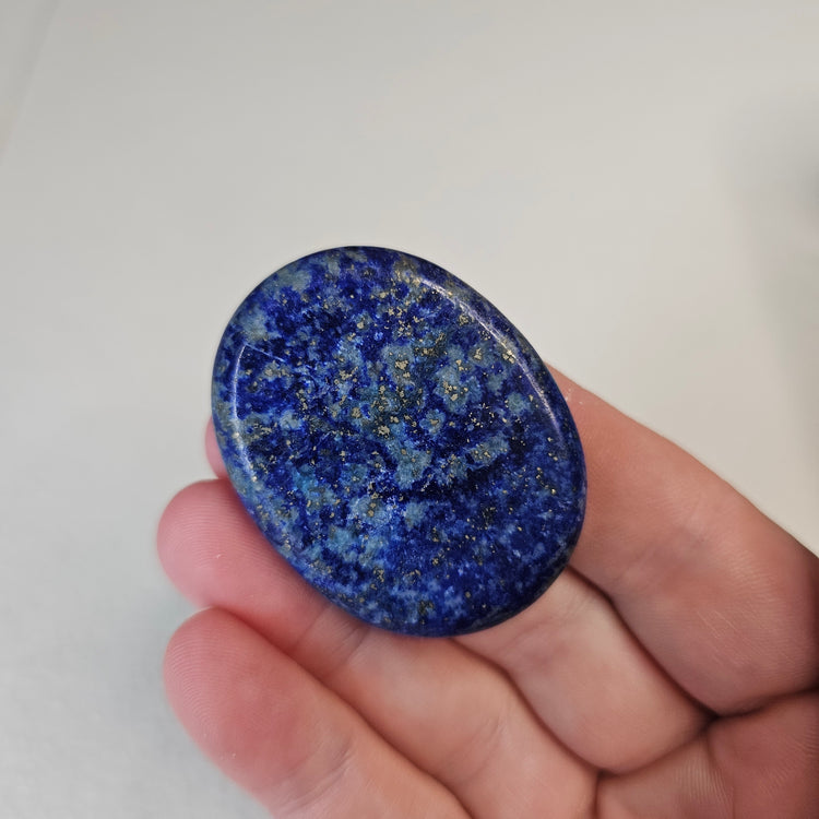 Lapis Lazuli Worry Pocket Stone Pyrite Crystal BONUS Info Card Gifts