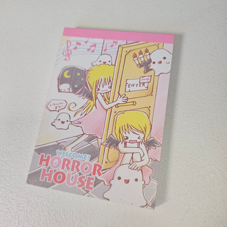 Horror House Large Memo Pad Postcard Sticker Page Kawaii Stationery Notepad Used