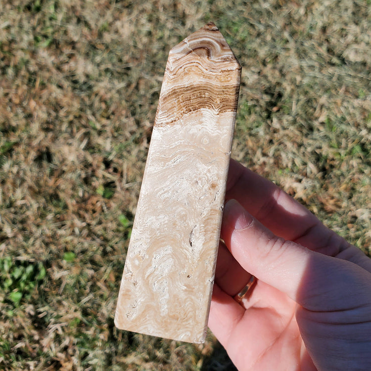 Rootbeer Calcite Tower Obelisk Inner Balance Crystal Brown Gift Gorgeous Quality