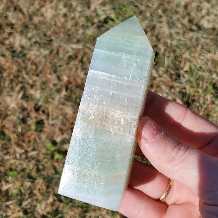 Pistachio Calcite Tower Obelisk Crystal Gift Gorgeous Quality Collectible
