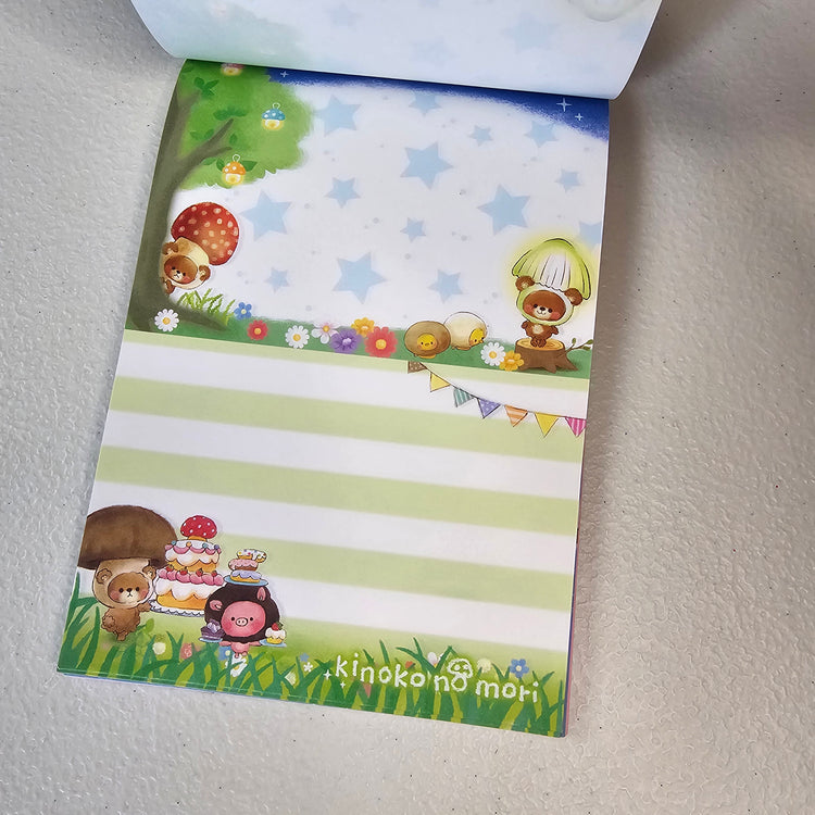 Kinoko No Mori Large Memo Pad Sticker Page Kawaii Stationery Notepad Used