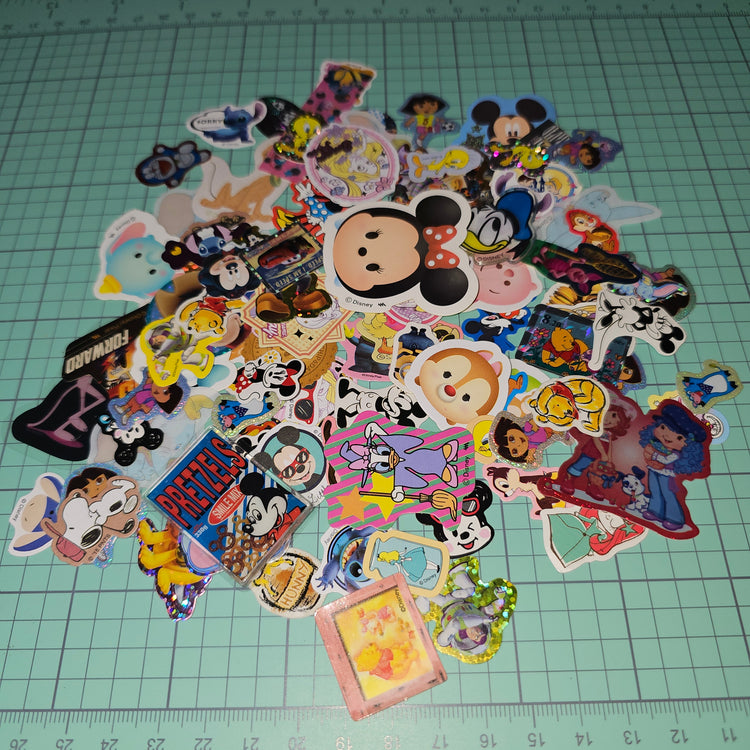 Cartoon Character Kawaii Sticker Flakes 100 Lot Sack Gifts Collectible Japan