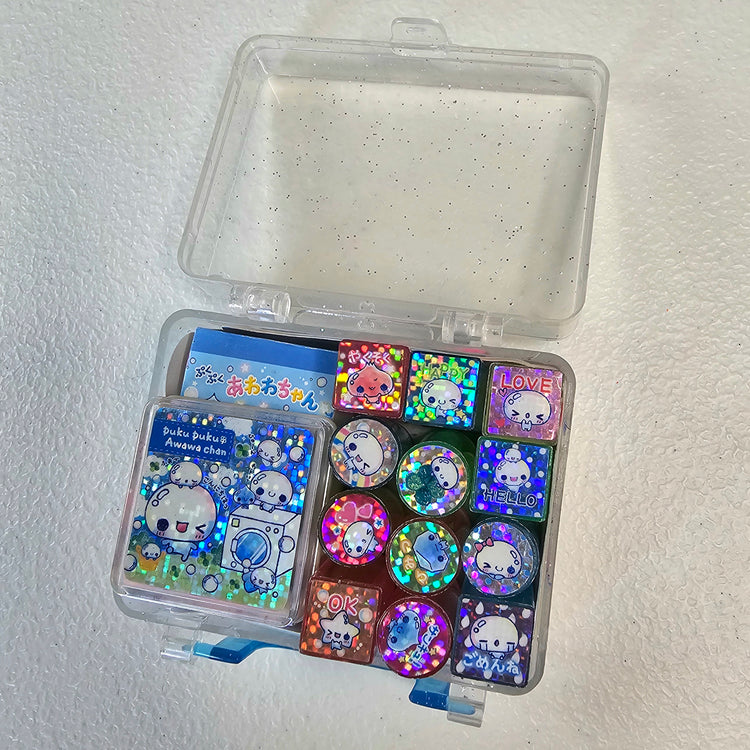 Awawa chan Kawaii Stamp set stampers Japan Retro Collectible Gifts Planner Used