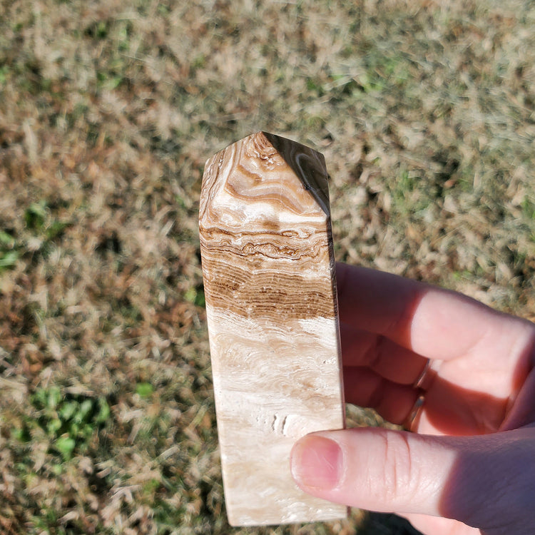 Rootbeer Calcite Tower Obelisk Inner Balance Crystal Brown Gift Gorgeous Quality