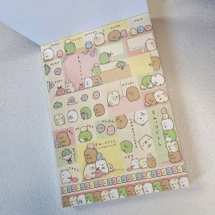 Sumikko Gurashi Memo Pad Sticker Sheet Kawaii Stationery Collectible Gifts Used