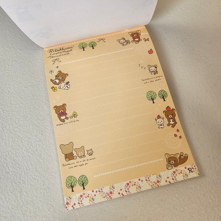 Rilakkuma Large Memo Pad Sticker Page Kawaii Stationery Notepad Collectible Used