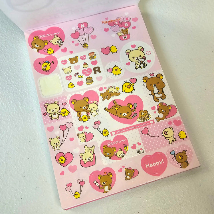 Rilakkuma Large Memo Pad Sticker Page Kawaii Stationery Notepad Collectible Used