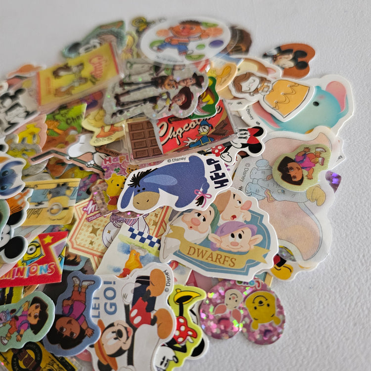 Cartoon Character Kawaii Sticker Flakes 100 Lot Sack Gifts Collectible Japan