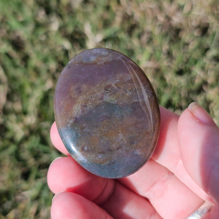 Ocean Jasper Worry Pocket Stone Crystals Mineral Stones BONUS INFO CARD Gifts