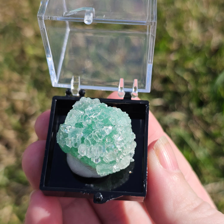 Fluorapophyllite Stilbite Crystals Minerals Thumbnails Natural Specimen Collectible